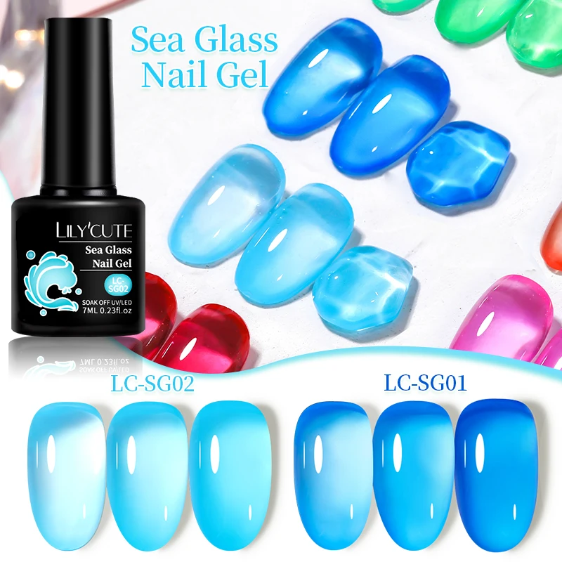 LILYCUTE Translucent Jelly Gel Nail Polish Pink Clear Color Series Long-lasting Semi Permanent Nail Art Amber Gel Varnish