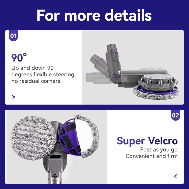 Electric Dry And Wet Mop Head Attachment For Dyson V10 Slim /V12Slim Vacuum Cleaner