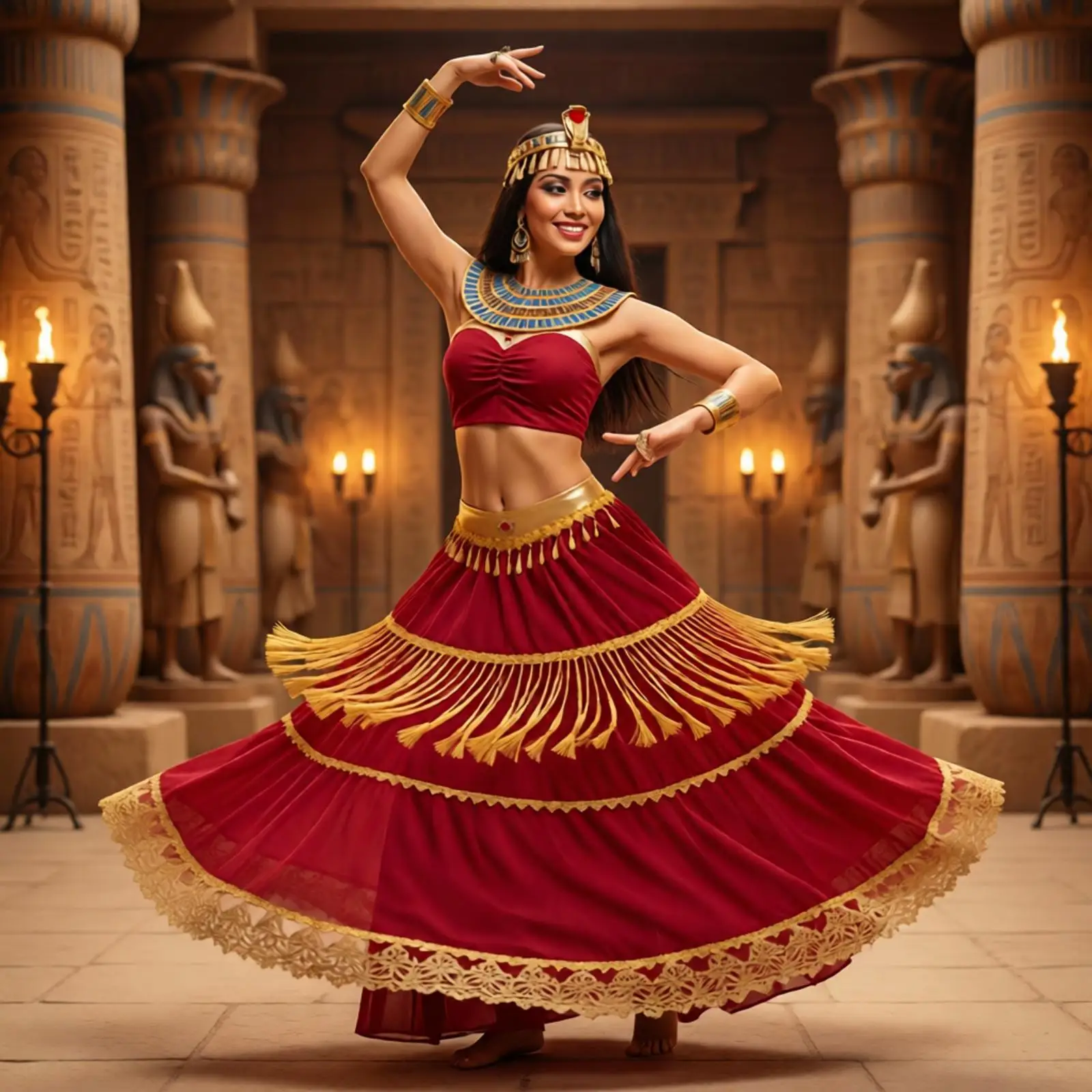 Disfraz de Cosplay de Halloween para Mujer, Cleopatra, Reina Egipcia Antigua, Diosa del Sol, Top Corto con Falda, Traje de Danza del Vientre Hindú