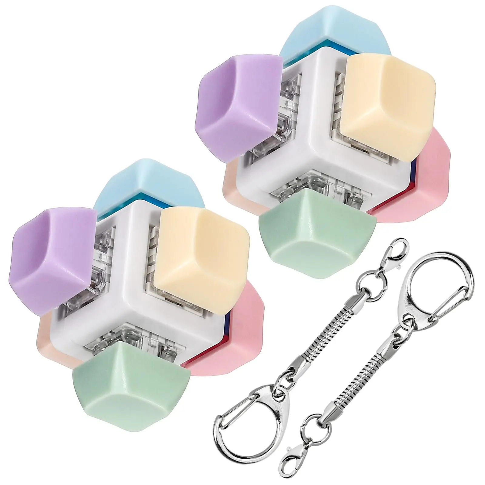 Creative Six Sided Fidget Clicker Decompression Mechanical Keyboard Key Toy Anti-stress Sensory Fidgets Keycap For Adults Gift