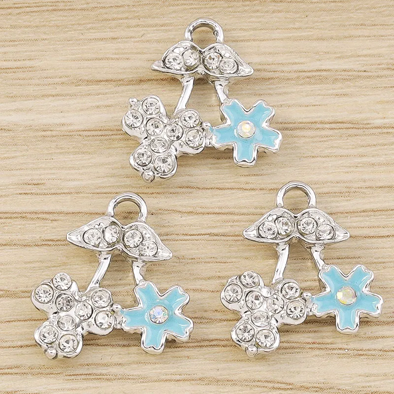 Tusember 10 Stück Exquisite Kristall-Kirsch-Anhänger-Charms für modische Ohrhänger, Halsketten, DIY-Schmuckherstellung und Zubehör – Detail 4