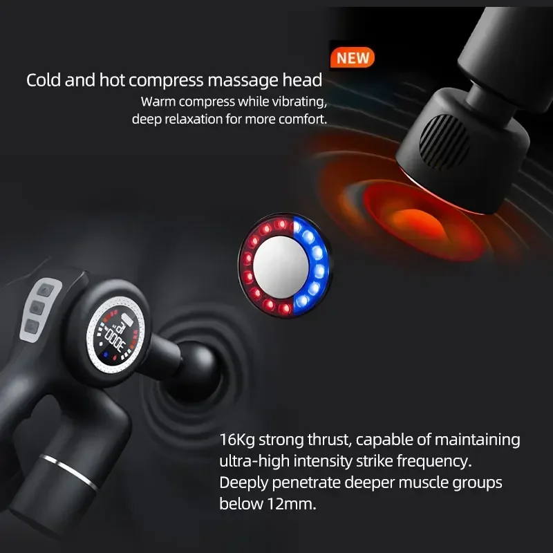 Vibrations heat head deep tissues percussions muscle body therapys hot cold massage guns manufacturers