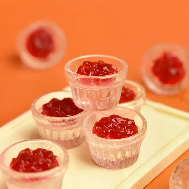 10개 인형집 미니어처 음식 놀이 장면 장식 미니 딸기잼 망고잼 인형 액세서리 장난감