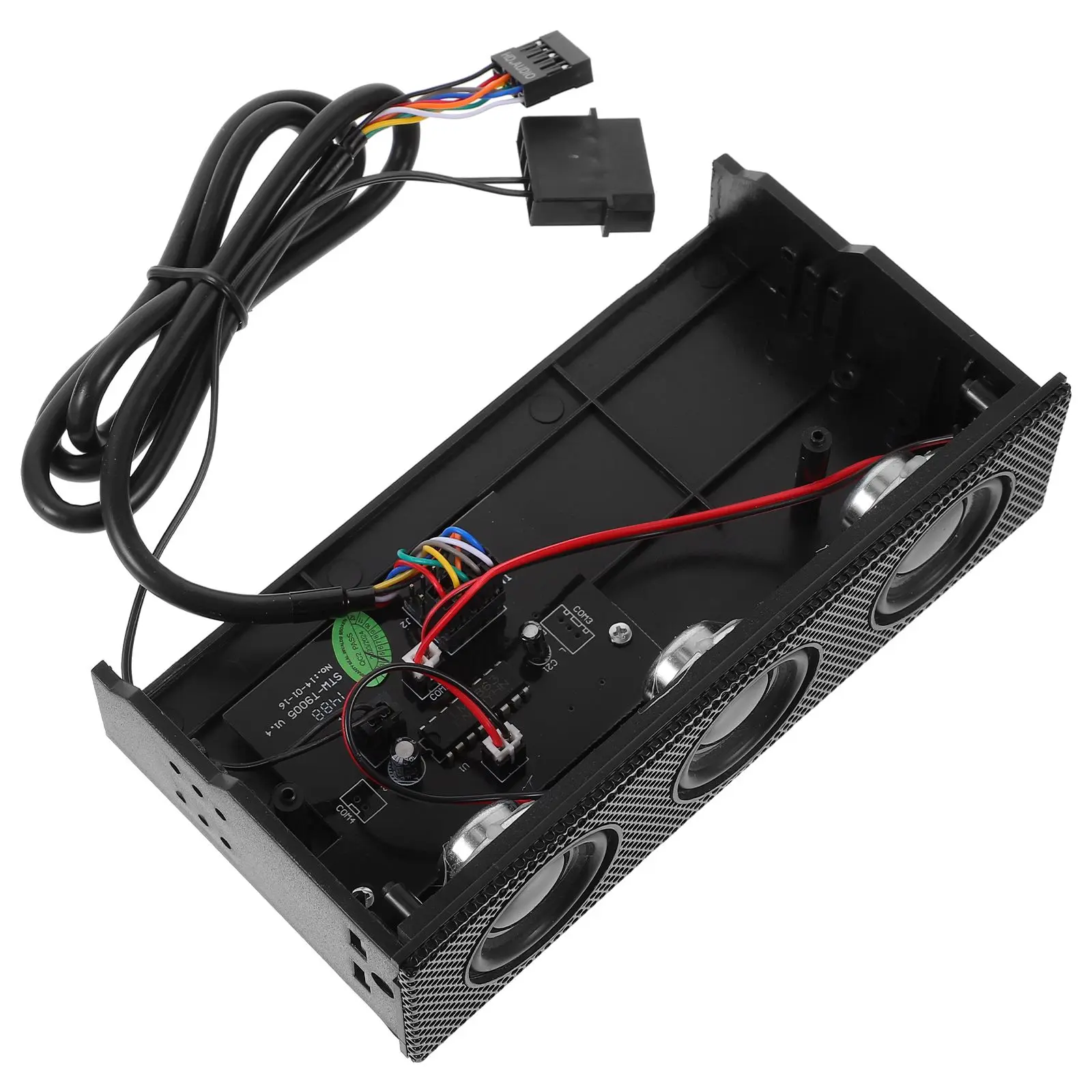 

Black Computer Speakers for PC Front Panel Case with Optical Drive Slot Stereo Surround Sound Music Speaker Supplies