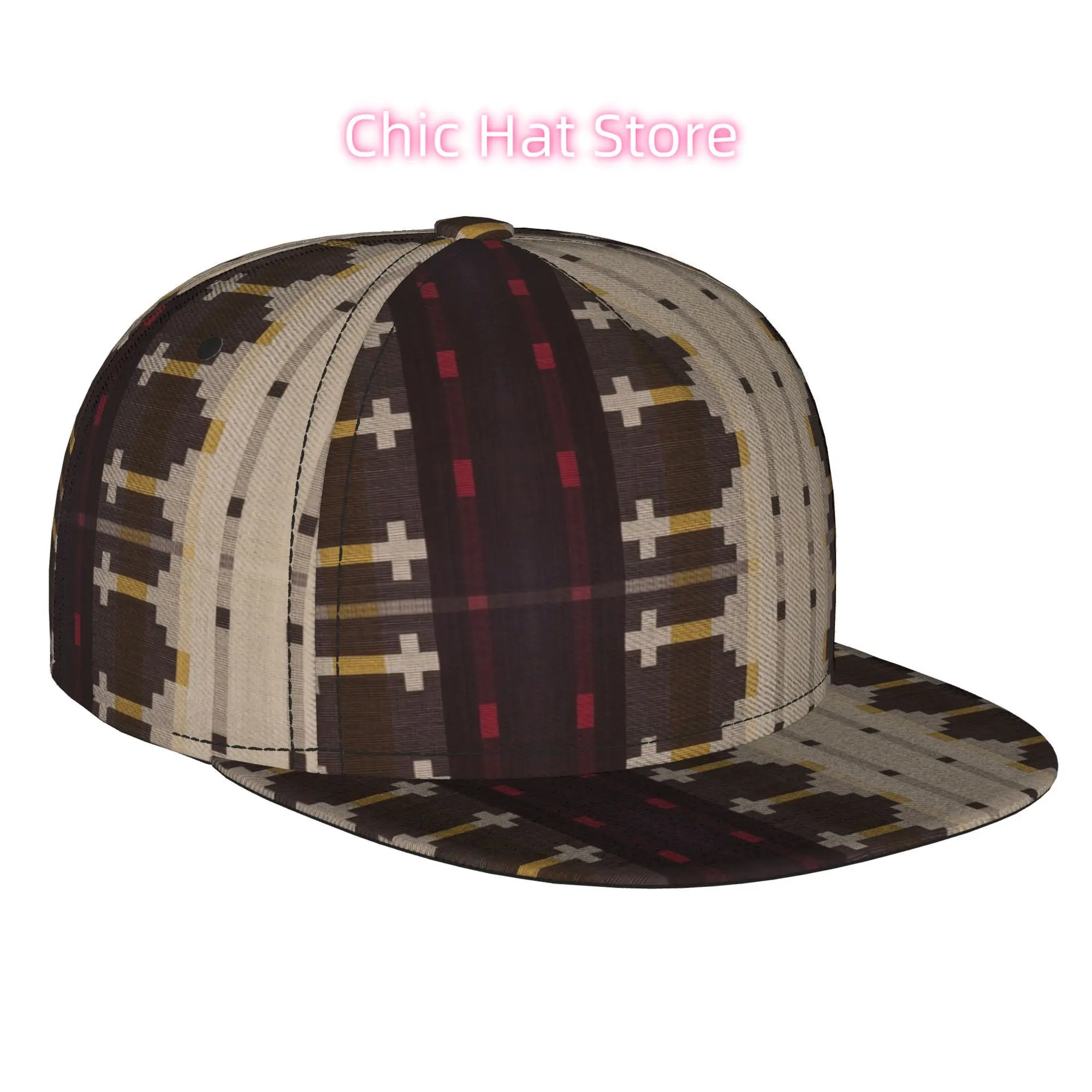 1pc Cross Step Geometry Baseball - Lightweight Flat-Brim Trucker Hat with Snap Closure, Suitable for Sports, Golf, Hip-Hop & Out