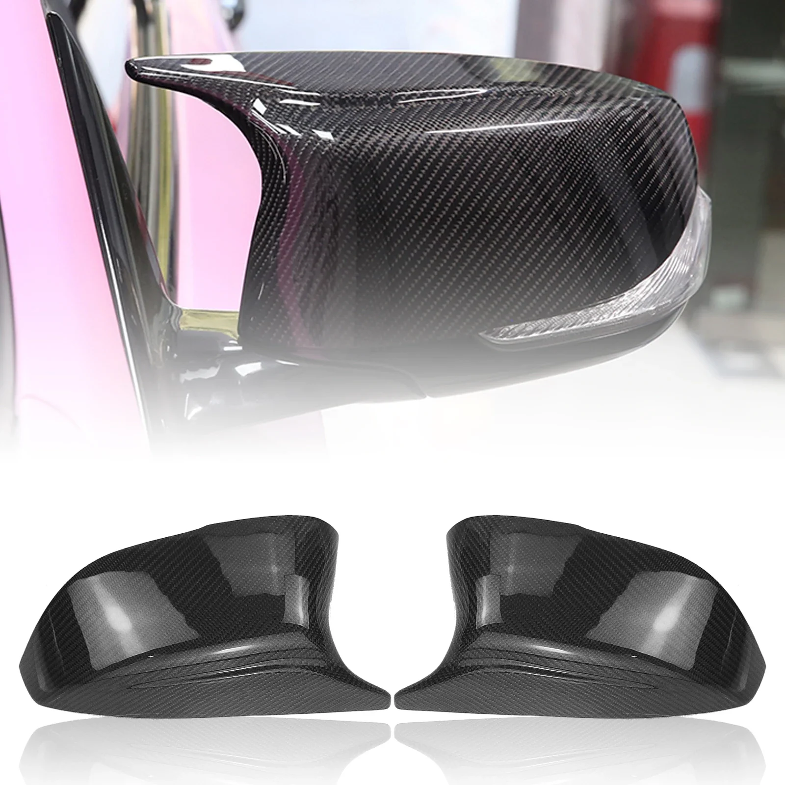 New！For Infiniti Q50 Q60 QX30 Q70 2014-2023 Mirror Cover Real Carbon Fiber Repacement Exterior Reverse Shell Rearview Caps Clip