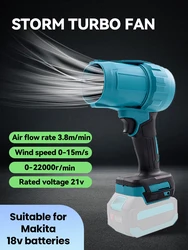 Jet Blower Portable Violent Turbo Fan For Makita 18VBatteryWireless Handheld Fan forCleaning Hair Dry Electric Air Blower Jetdry