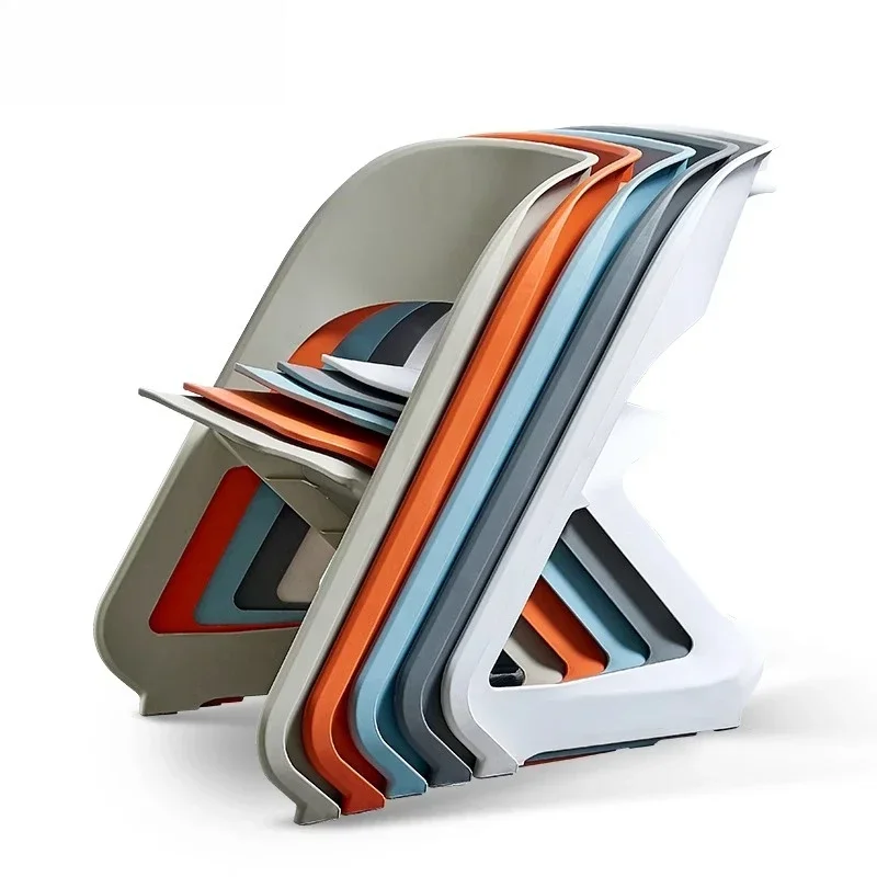

Modern minimalist creative backrest chair home Nordic fashion plastic dining chair outdoor stool lazy leisure