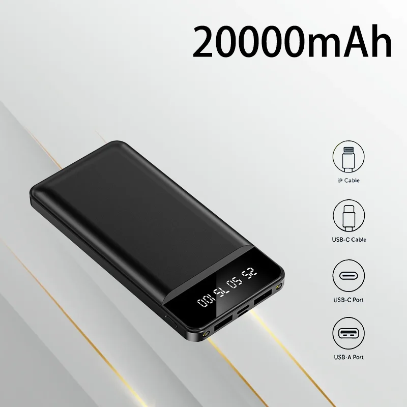 

Portable Mini 20000mAh Power Bank LED Digital Display Fast Charging Lightweight Mobile Power For Outdoor Travel Daily Use