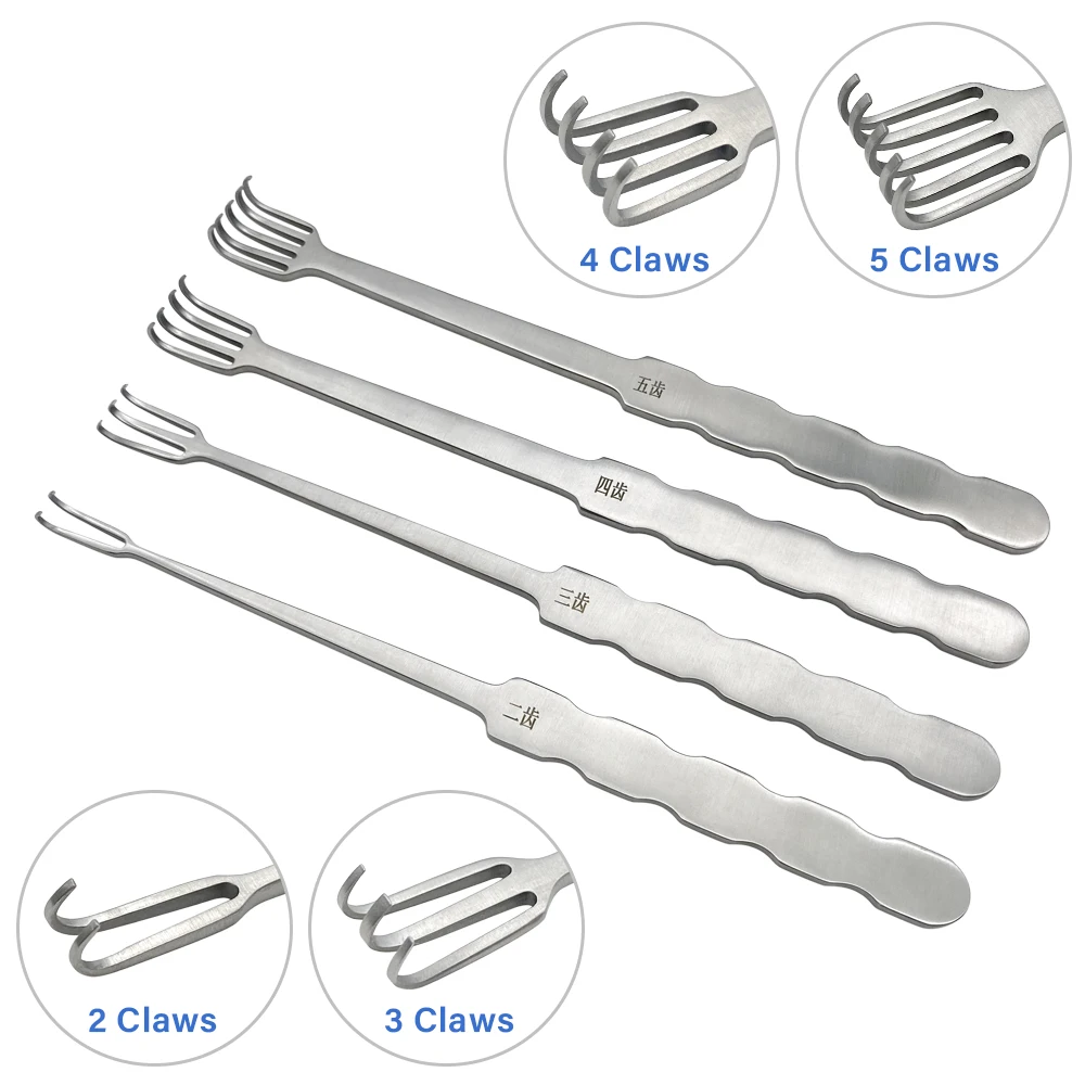 

QSWTITAN Muscle Pulling Hooks Soft Tissue Retractor Stainless Steel Wound Pulling Hooks