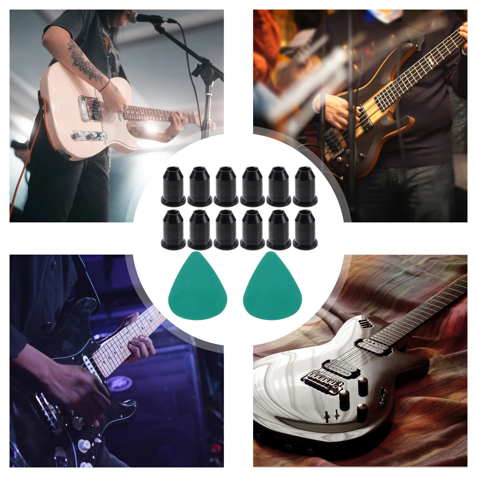 

Electric Guitar String Buckle Caps Guitars Mounting Through Body Ferrules Component