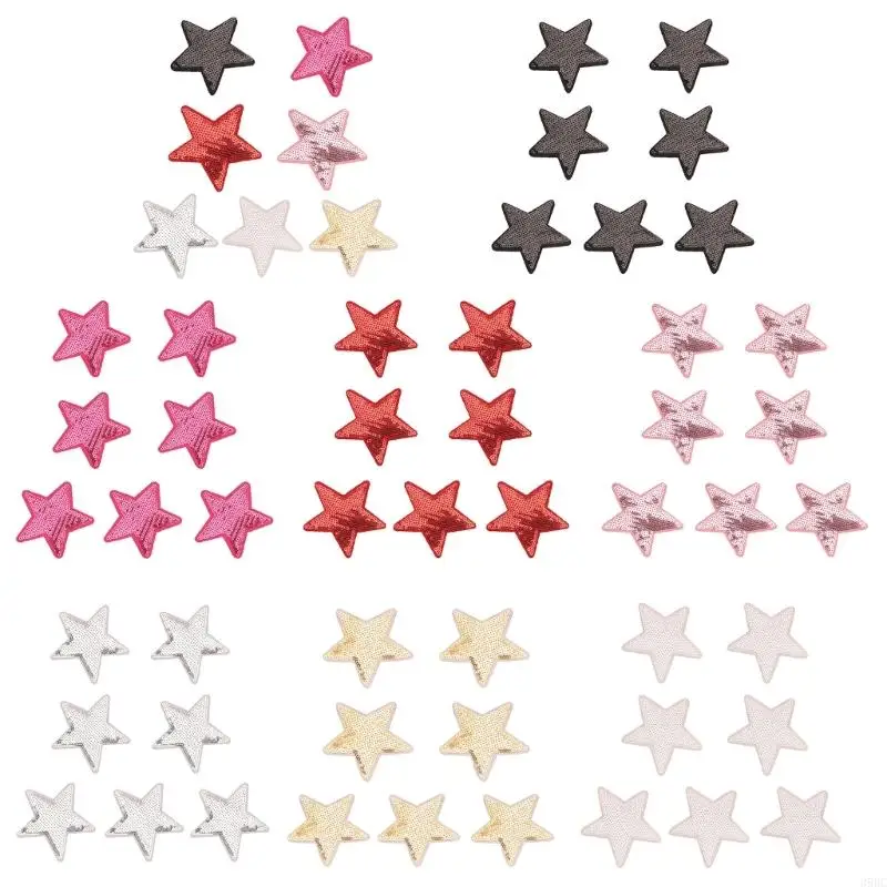 39BC 7pcs Sparkling Sequins Star Patches Sewing Accessories For Various Craft Project