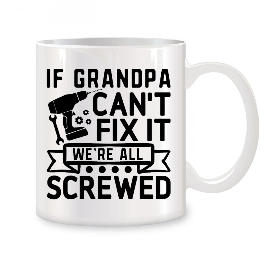 

Grandpa Gifts Wrench Mugs For Him from Granddaughter, Grandpa Can Fix Father's Day Novelty Coffee Ceramic Tea Cups White 11 oz