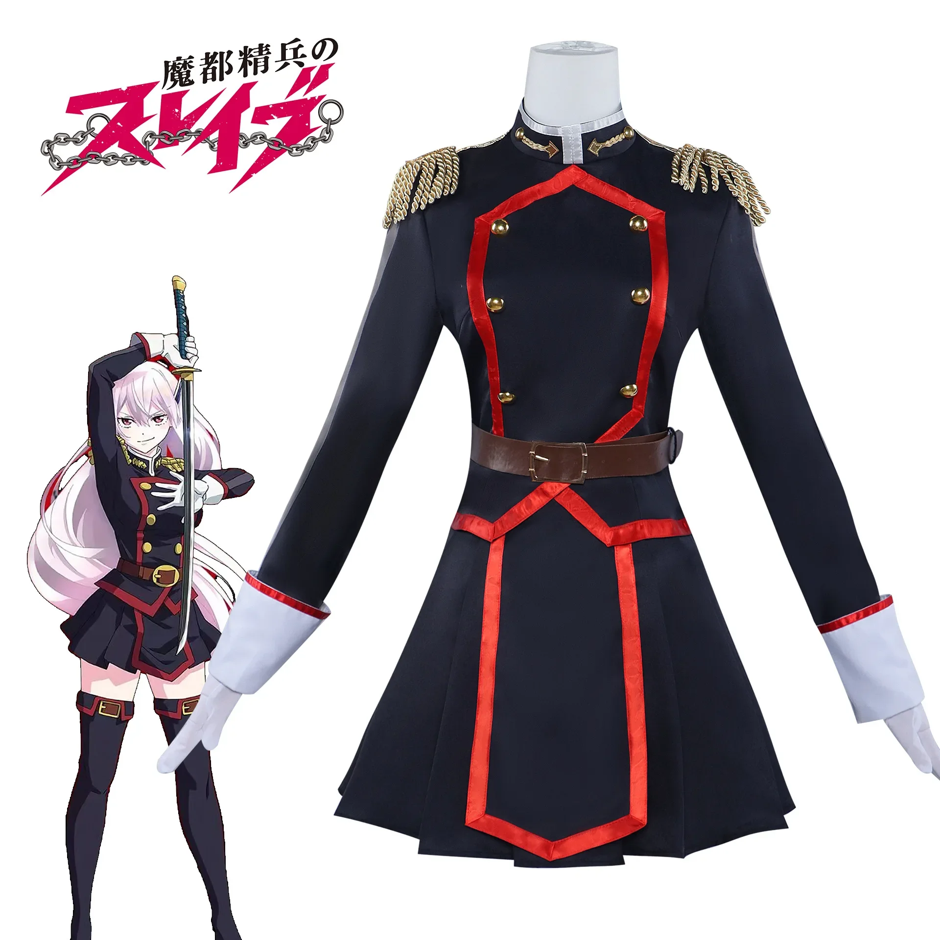 

Woman Sexy Suit Anime Mato Seihei No Slave Uzen Kyōka Kyoka 2025 Cosplay Costume Black Combat Uniform Skirt Full Set