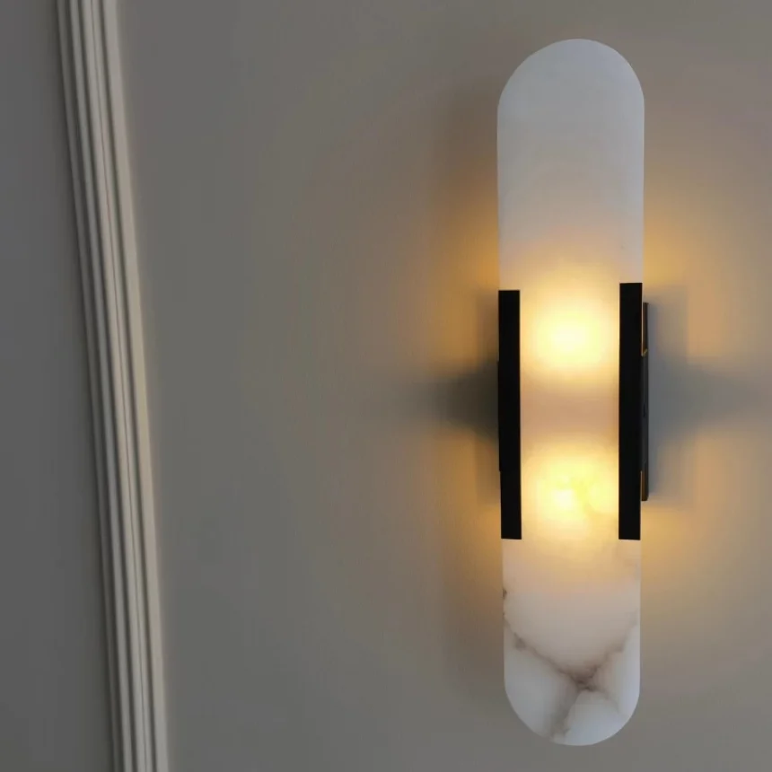 Marble Wall Sconce Lighting for Bedroom Bedside Hotel Living Room Hallway Background Lamp Modern Fixtures Decoration Lights