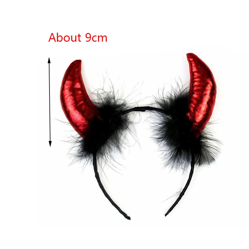 붉은 악마 뿔 머리띠 공포 동물 헤드 피스 코스프레 악마 할로윈 파티 의상 액세서리 마술 지팡이 크리스마스 선물