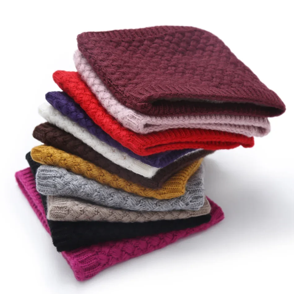 เด็กหญิง/เด็กชายฤดูหนาวถักผ้าพันคออินฟินิตี้ขนแกะขั้วโลกคออุ่น