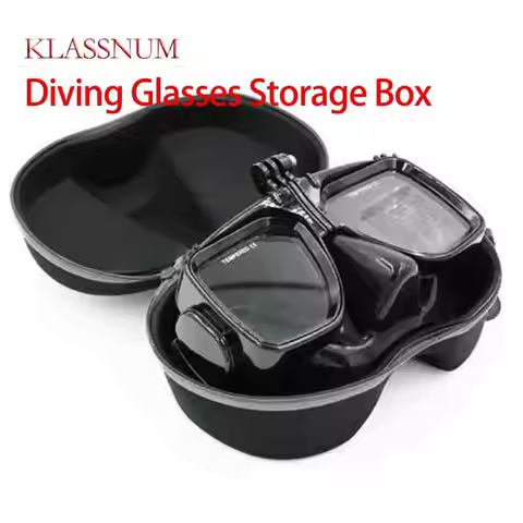 Underwater Mask Diving Glasses Storage Box Goggles Glasses Storage Diving Face Cover Snorkel Zipper Case for Underwater Swimming