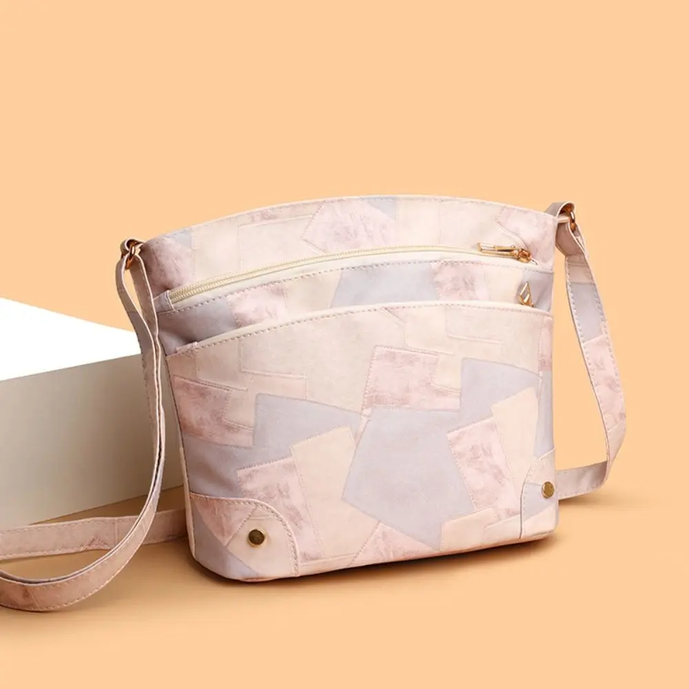 Durable PU Leather Shoulder Bag Large Capacity Portable Tote Bag Soft Hadnbag