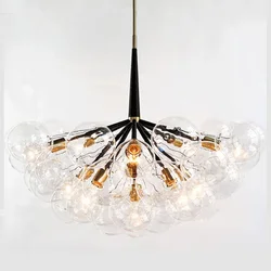 Modern Glass Ball Ceiling Pendant Lamp Living Room Bedroom Art Deco Ceiling Light Hotel Restaurant Chandelier for Room Decor