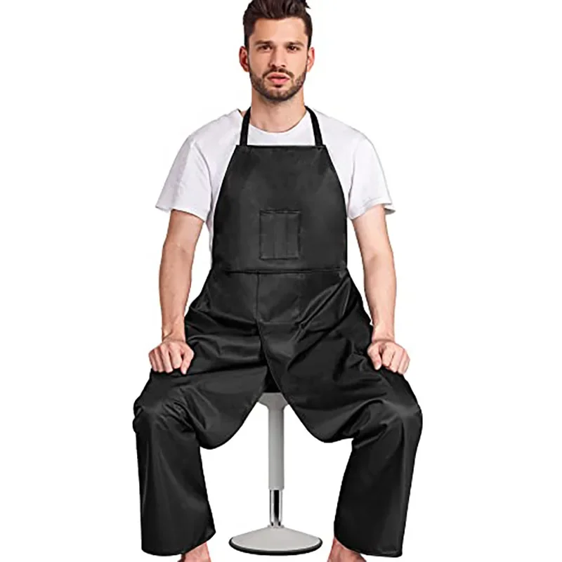 Long One-piece Hanging Neck Apron with Pockets Adjustable Work Apron, Tied Split Apron, Potter, Gardener