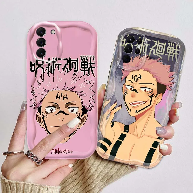 

Cartoon Cool Jujutsu Kaisen Phone Case For Samsung S25 S24 S23 S22 S21 S20 A04 A05s A05 A06 Ultra Plus FE 5G Wave Oil