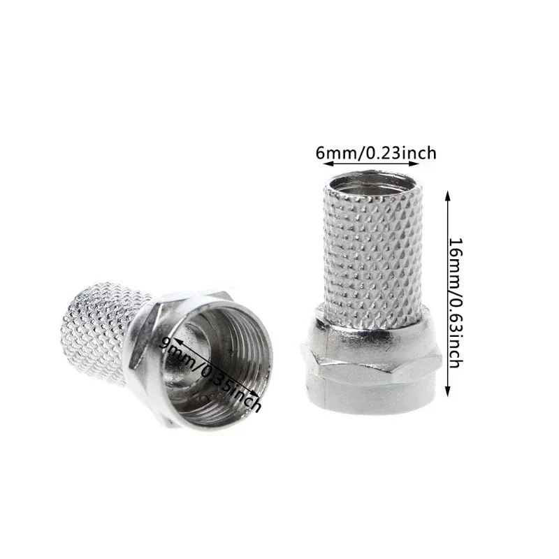 For RG6 Satellite TV Antenna Coax Cable Transmission, 10 Pcs 75 - 5 F Connector, Screw On Type, Twist - on