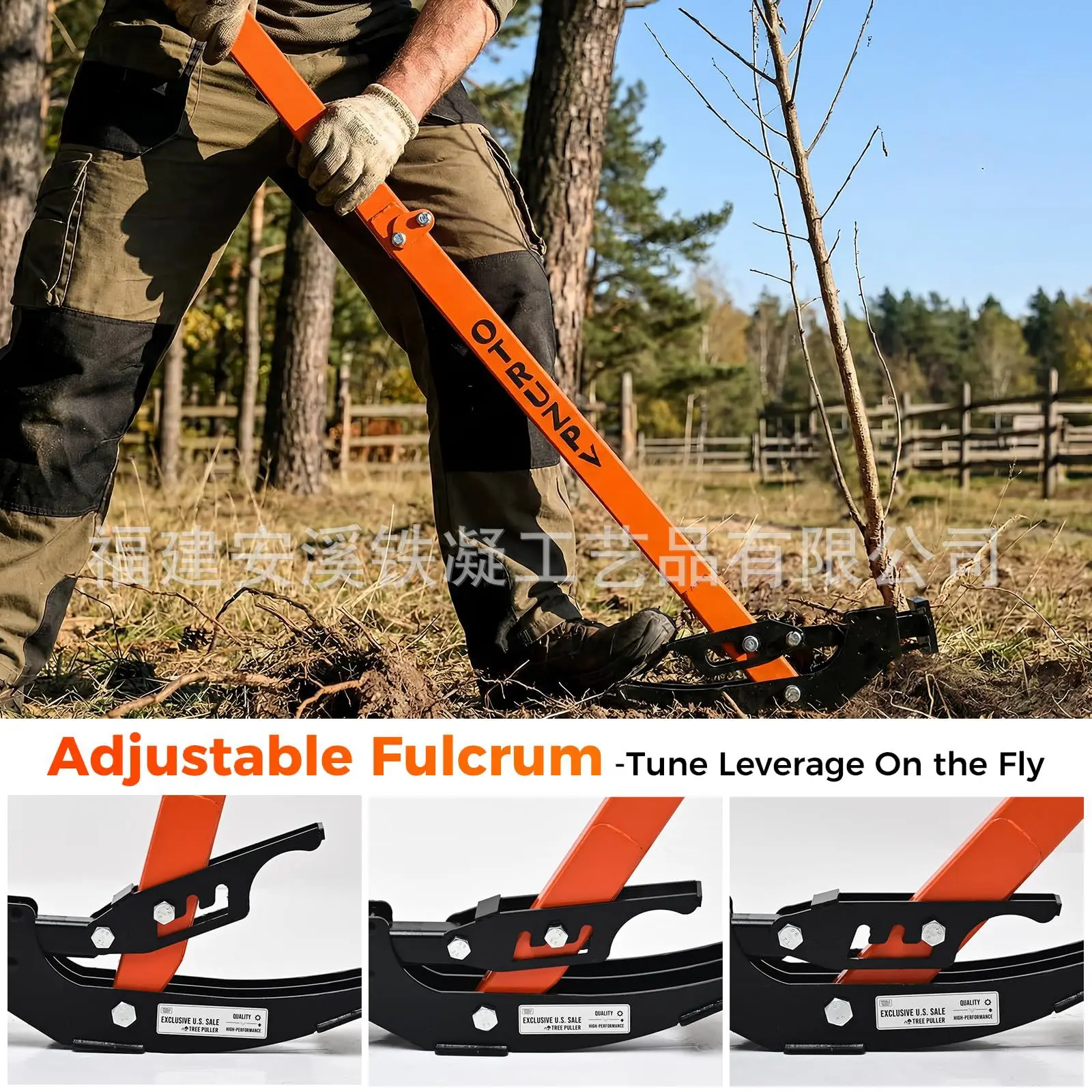 Heavy Duty Manual Tree Stump Puller, Seedling Root Remover Tool for Yard Farm Landscaping & Root Extraction Work