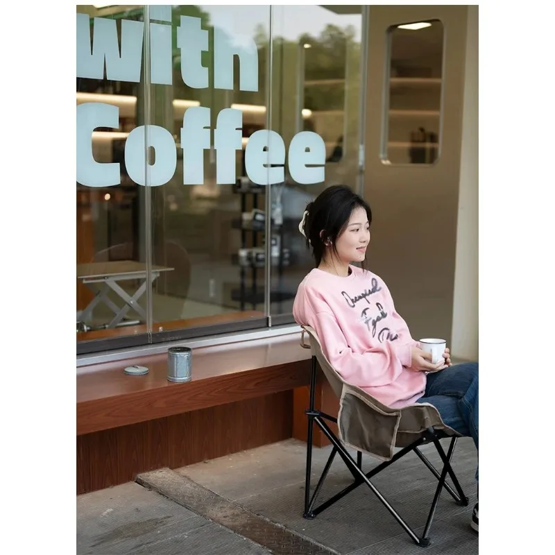 Outdoor Folding Moon Chair Portable Chair Camping Chair Picnic Gear Fishing Small Horse Stool Student Sketching view 6