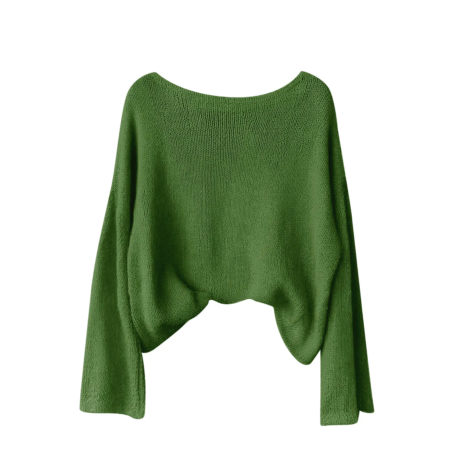 Loose Vintage Round Neck Thin Knitting Long Sleeve Pullovers Simple Casual Solid Color Ladies Daily Commuted Soft Sweater