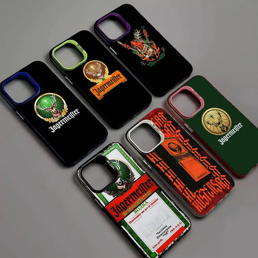 Hi J-Jägermeister Logo Handyhülle für iPhone 17 Air 16 15 14 13 12 11 Pro Max Farbige Hartschale