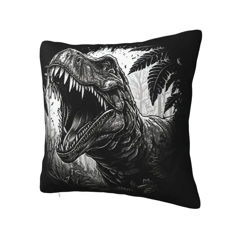 Wild T-rex Dinosaur Roars Throw Pillow Case 50*50cm for Living Room Sofa Chair Cushion Cover Velvet Polyester Pillowcase