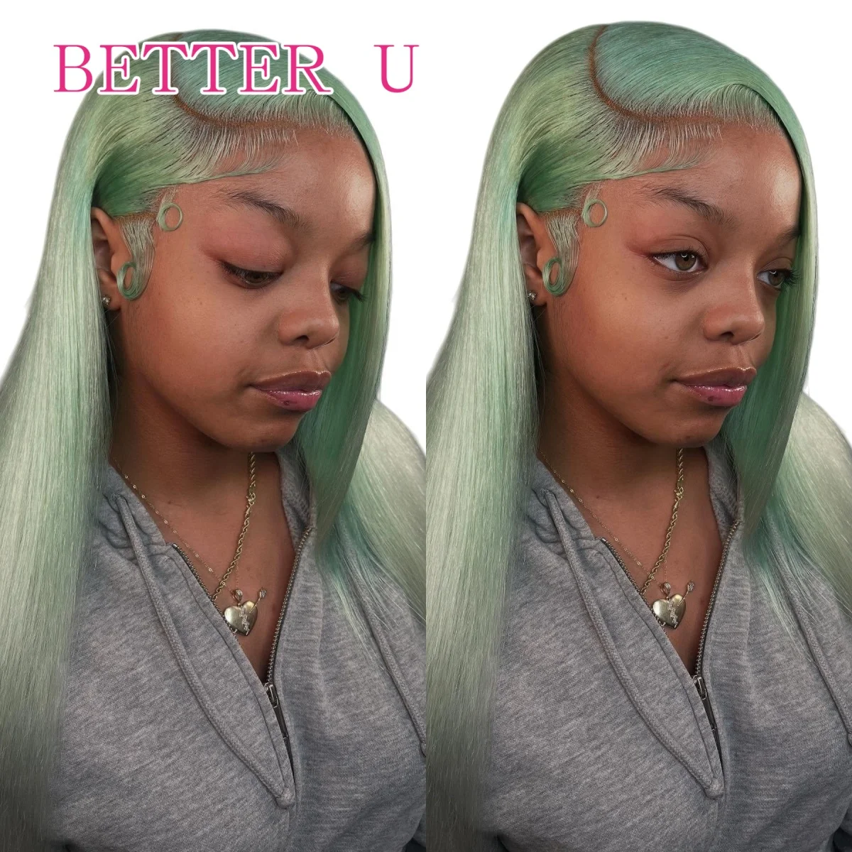 

Светло-зеленый прямой парик из натуральных бразильских необработанных волос с кружевной передней частью 13x6 и 13x4, светлый, с предварительно выщипанными линиями роста, для женщин