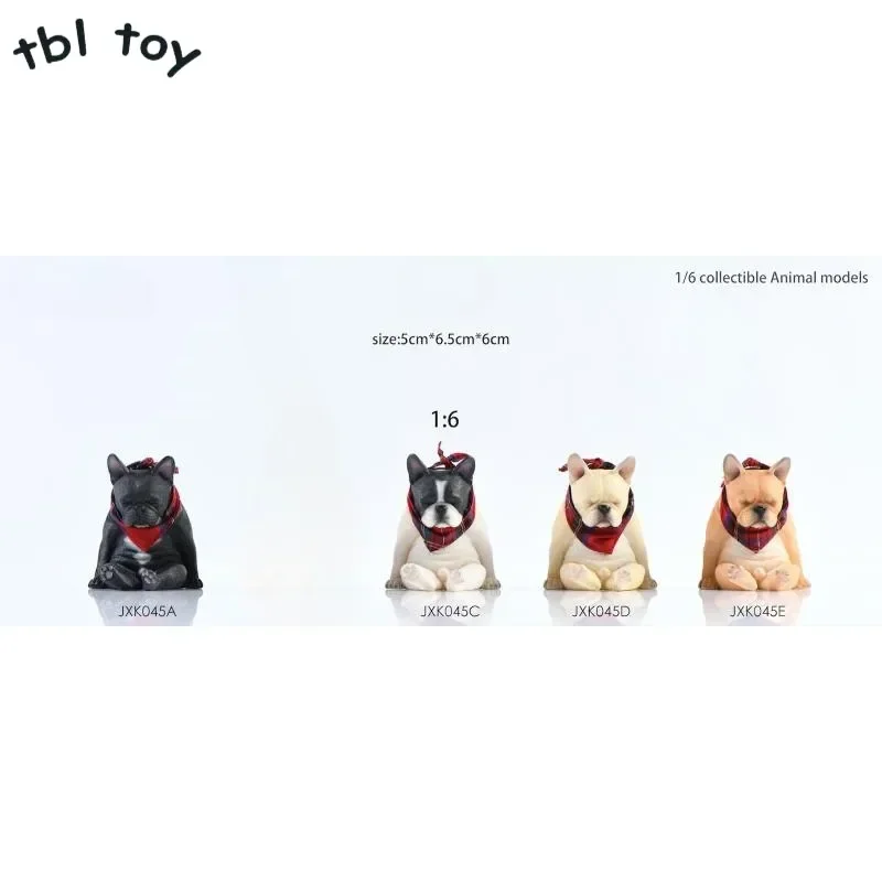 JXK 1/6 Scale JXK045 Resin Decadent French Bulldog Scarf Animal Model for 12 Inch Pet Decoration Action Figures Collection