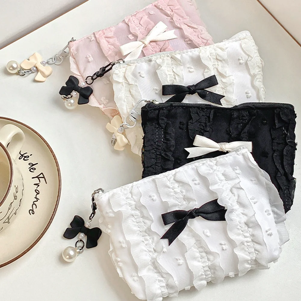 A Korean-Style Multifunctional and Elegant Jacquard Lace Coin Purse, a Fresh and Valuable Cosmetic Bag, a Cute and Versatile Storage Pouch