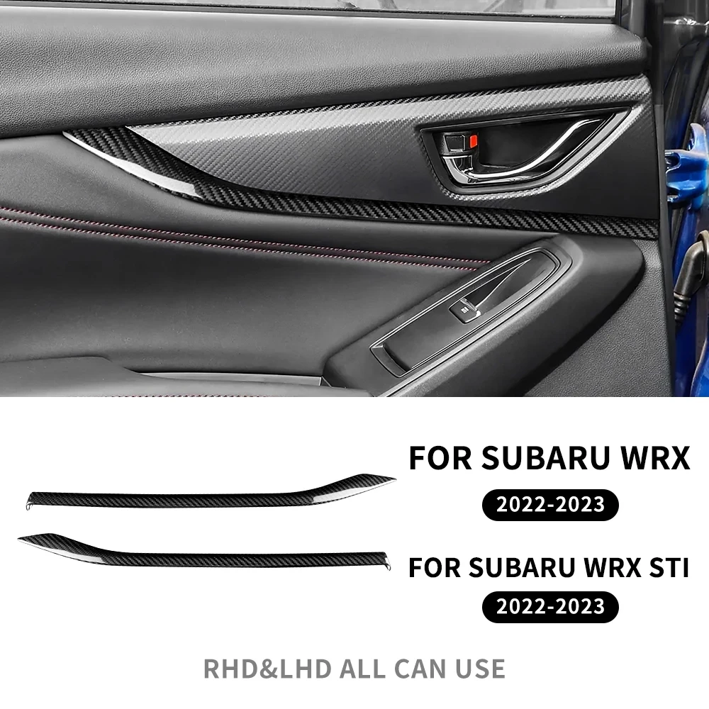 

Наклейка из натурального твердого углеродного волокна RHD LHD для Subaru WRX/WRX STI 2022 2023, декоративная полоса для задней двери автомобиля, аксессуары для внутренней отделки