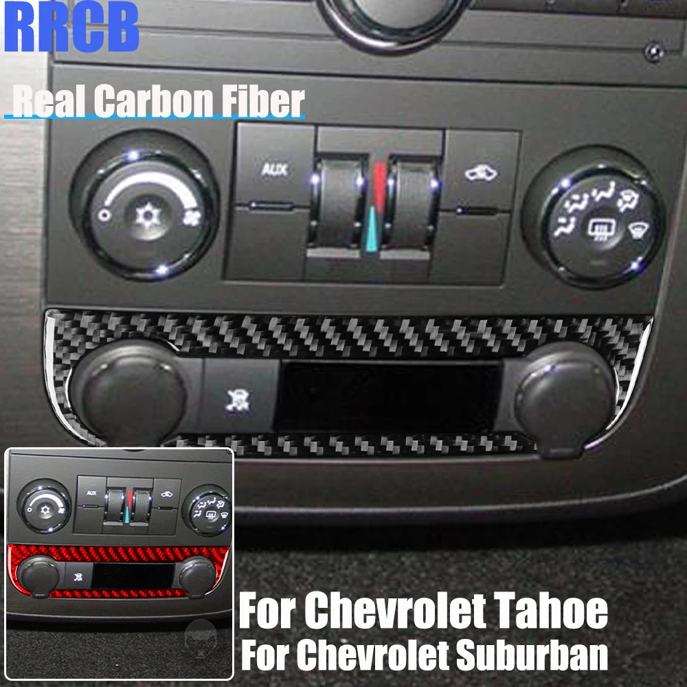 

Real Carbon Fiber Car Accessories Center Console Panel Decorative Trim Soft Cover Sticker For Chevrolet Tahoe/Suburban 2007-2014