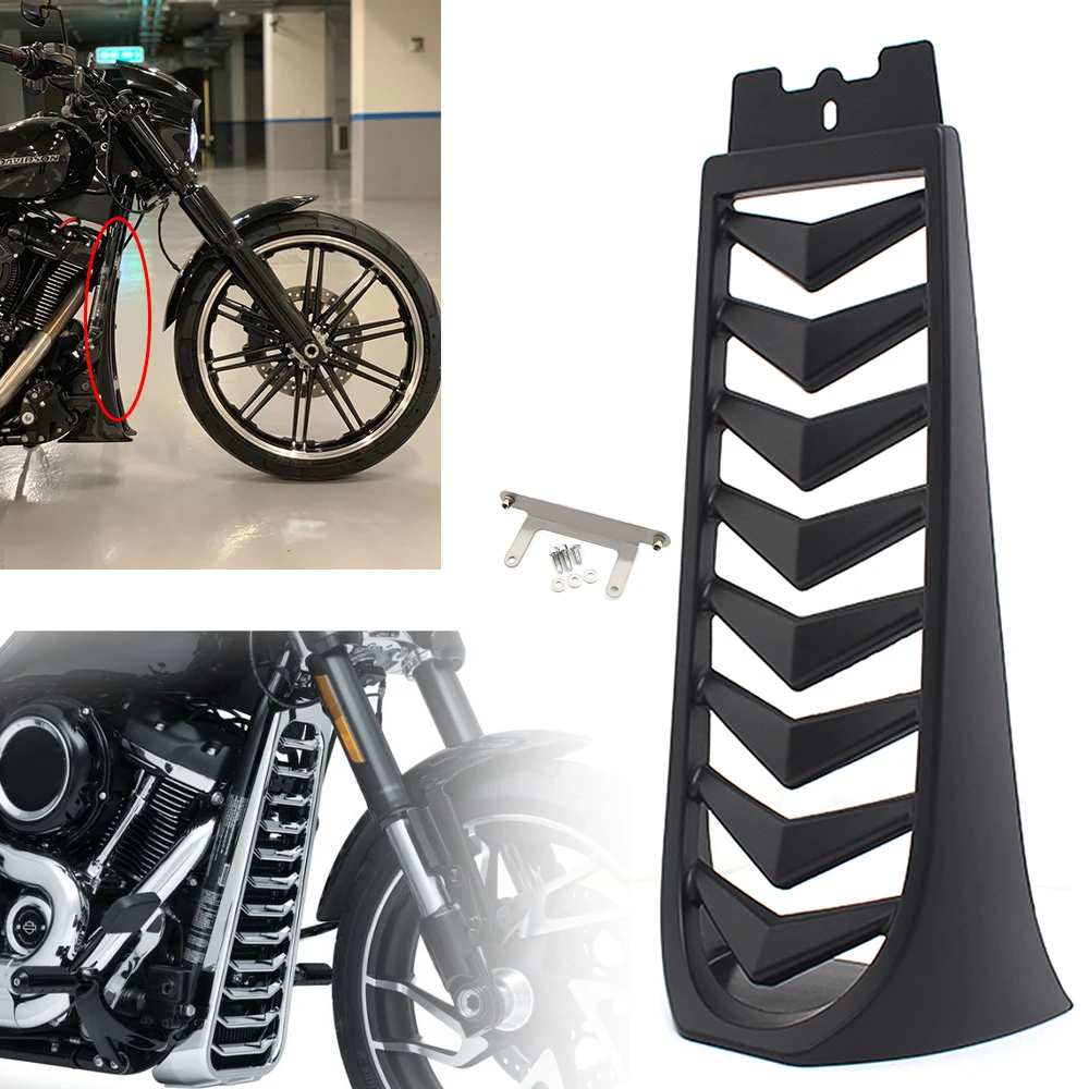 

Motorcycle Part Front Chin Spoiler Radiator Grill ABS Plastic Matte Black For Harley Softail Street Bob Breakout Fat Bob 2018-Up