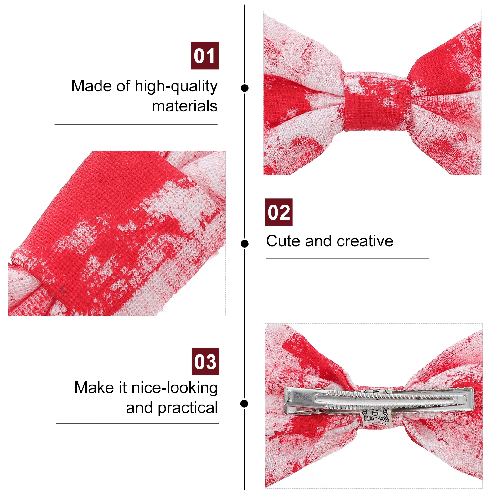 

2 Pcs Bow Hairpin Bow-knot Trinket Halloween Barrettes Accessories for