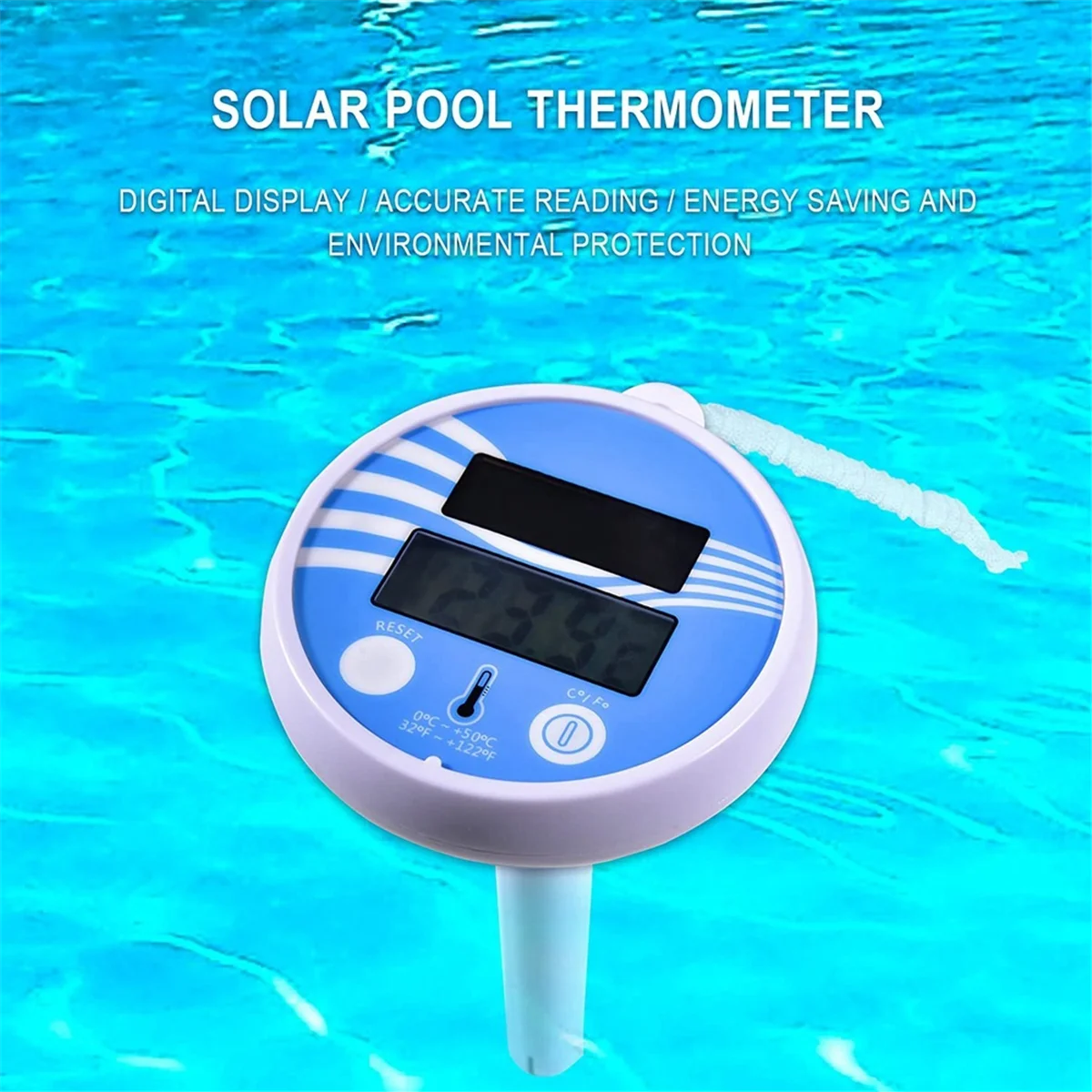 Floating Pool Thermometer Wireless - Swimming Pool Temperature Thermometer Easy Read, Solar Digital Pool Thermometer