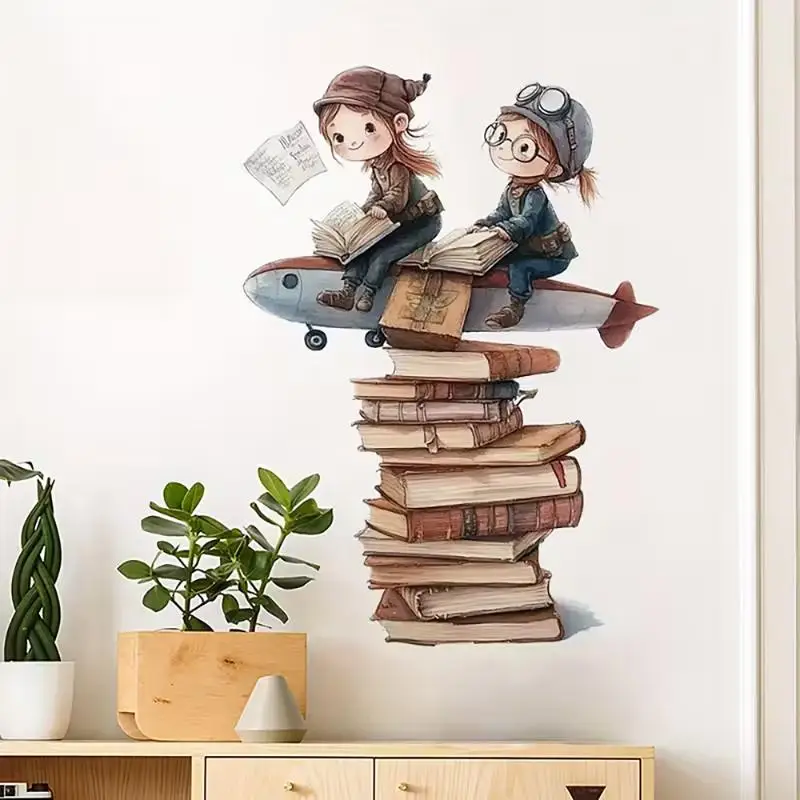 1pc Removable Wall Stickers PVC Cartoon Dreams Books Kids Room Decor DIY Easy Peel Bedroom Art