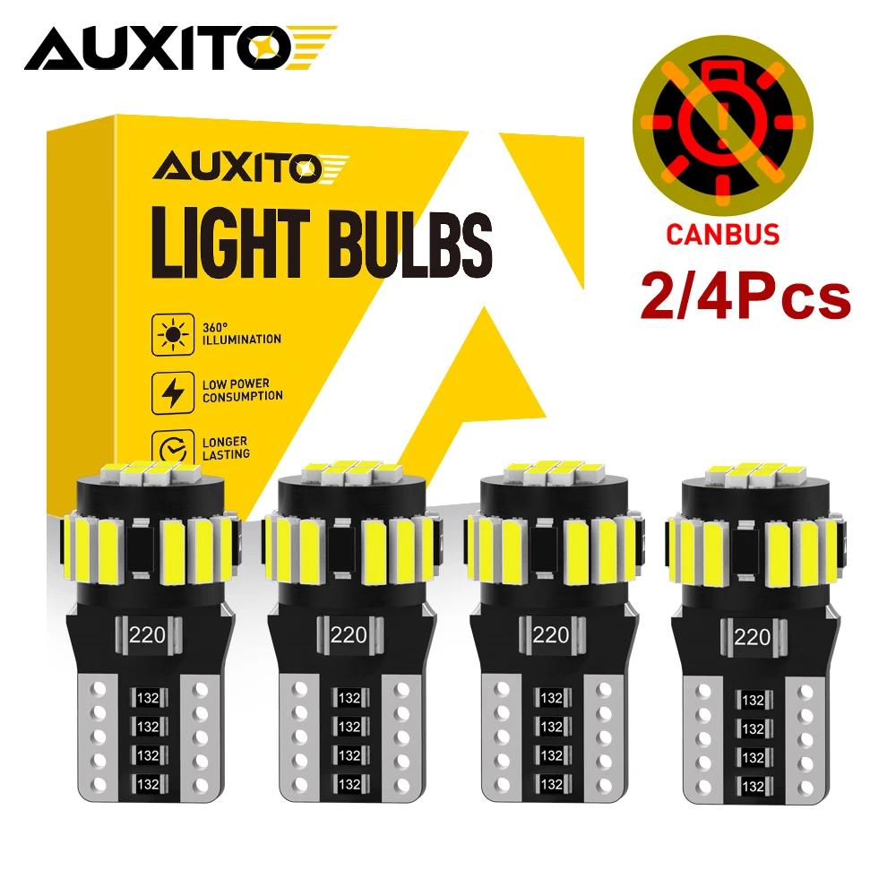 AUXITO 4/2Pcs W5W T10 LED CANBUS No Error 5W5 194 168 Map Dome Lights Parking Light Interior Side Bulb for Hyundai Tucson Santa