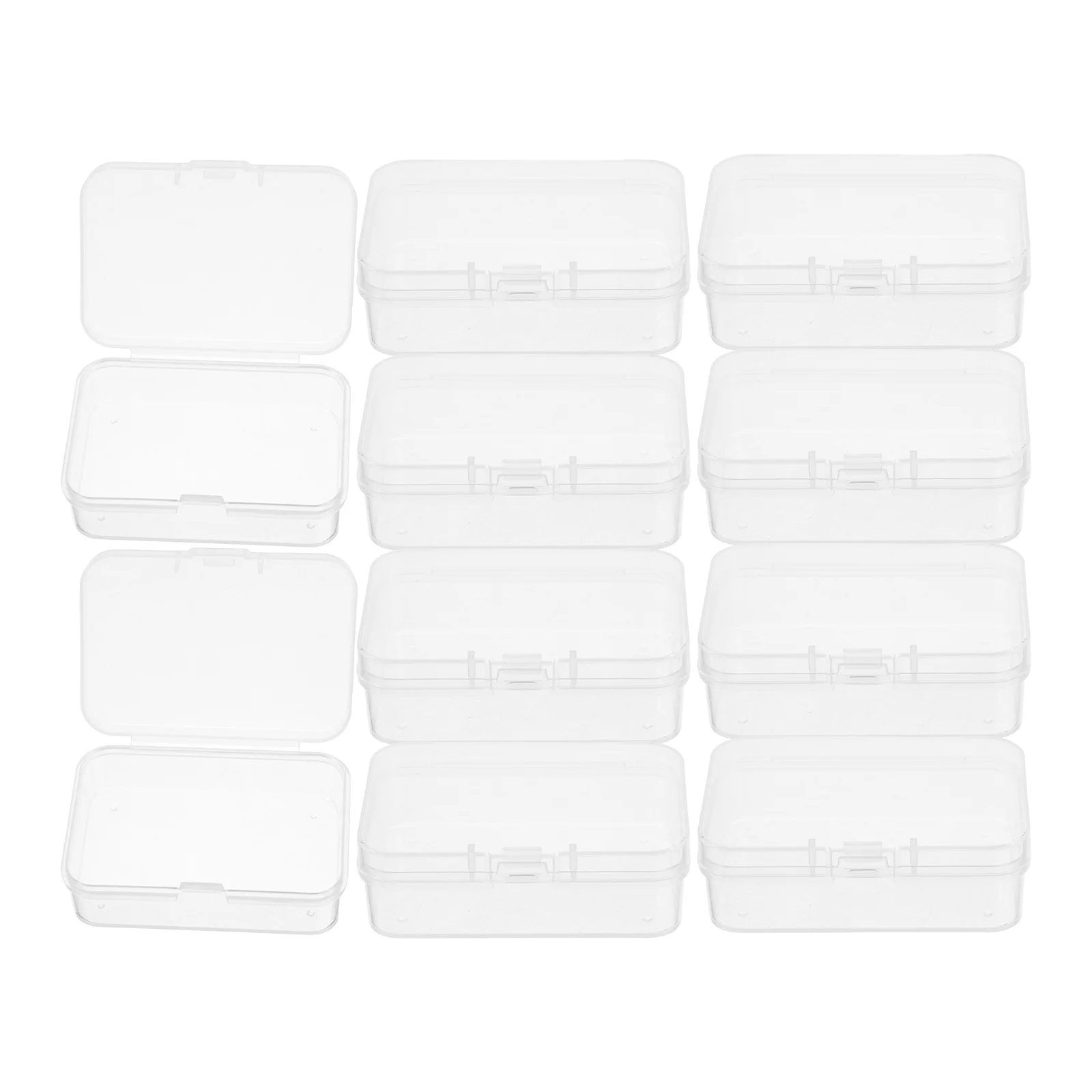 

10pcs Plastic Box Small Clear Storage Boxes For Beads Organizer Mini Parts Earplugs Pins Transparent Containers Small Tackle Box