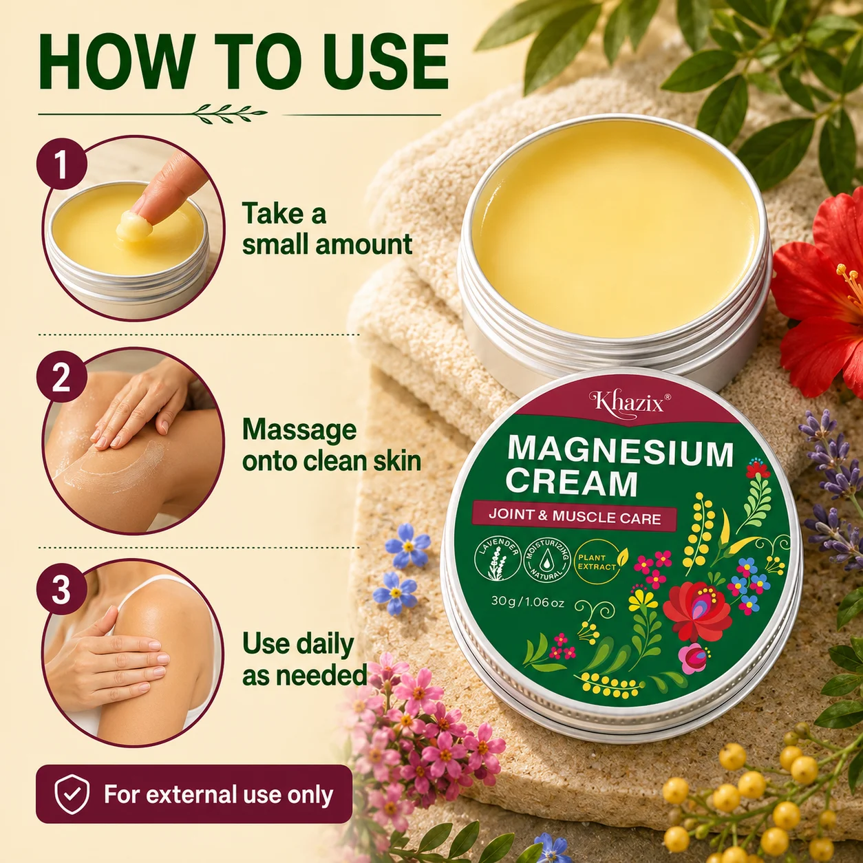 Lily, Chrysanthemum & Rosemary Scented Night Cream, Deep Moisturizing, Long-Lasting Fragrance, Portable Overnight Skin Care