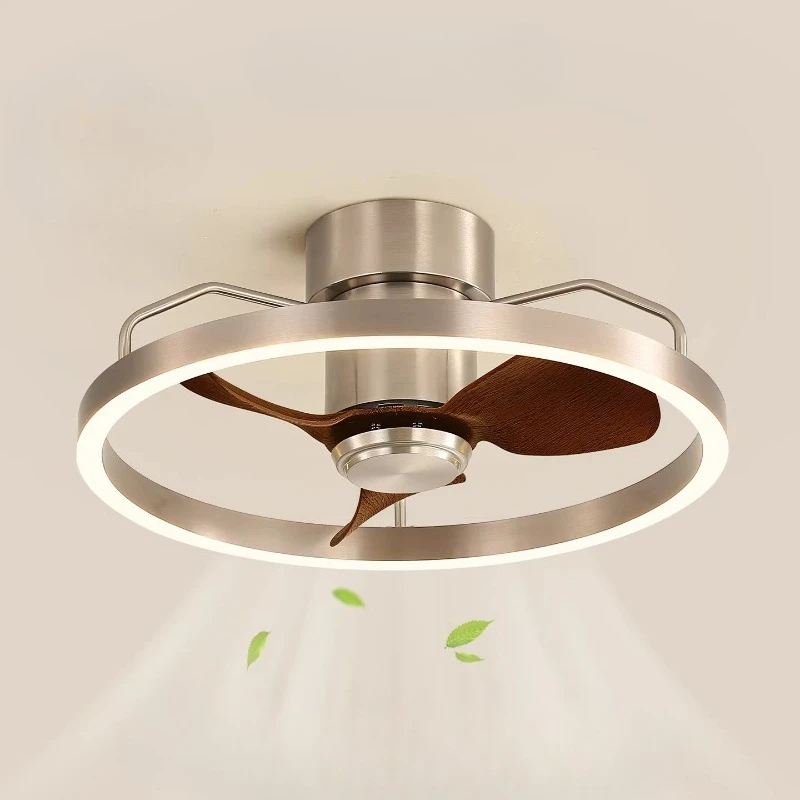 Mid-century Bedroom Fan Light 2025 New Style Bauhaus American Retro Dining Room Silent Electric Fan Integrated Room Lighting