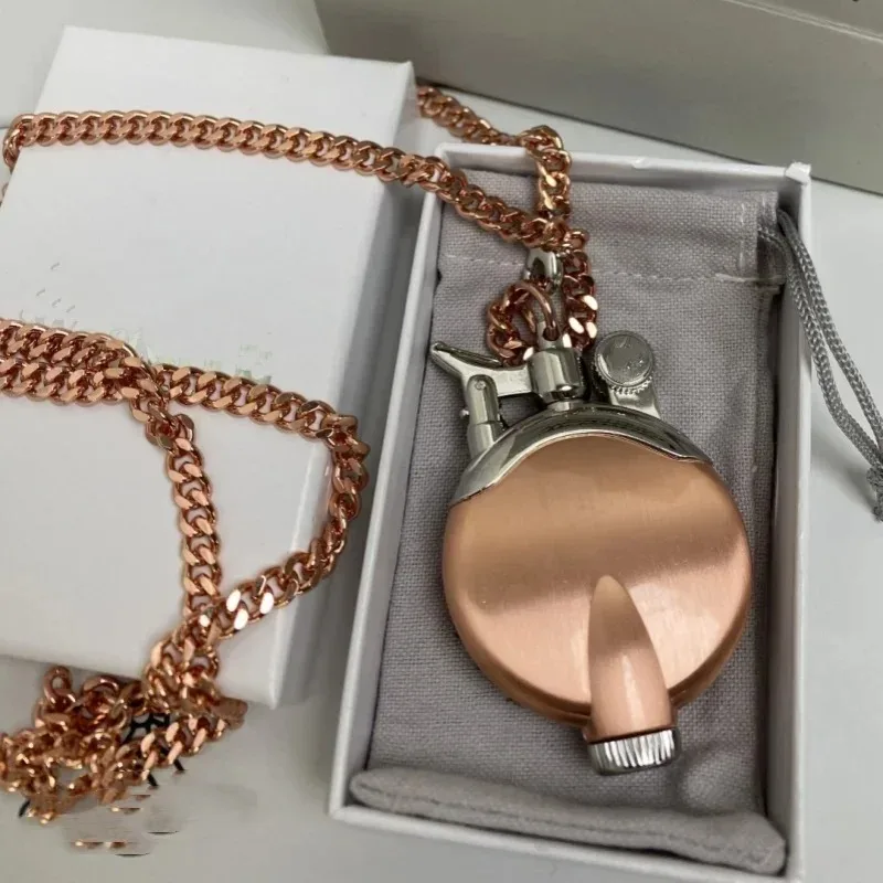 

New Alloy Metal Kerosine Lighter Portable Luxury High-quality Lighter with Personalized Necklace Suitable for Both Men and Women
