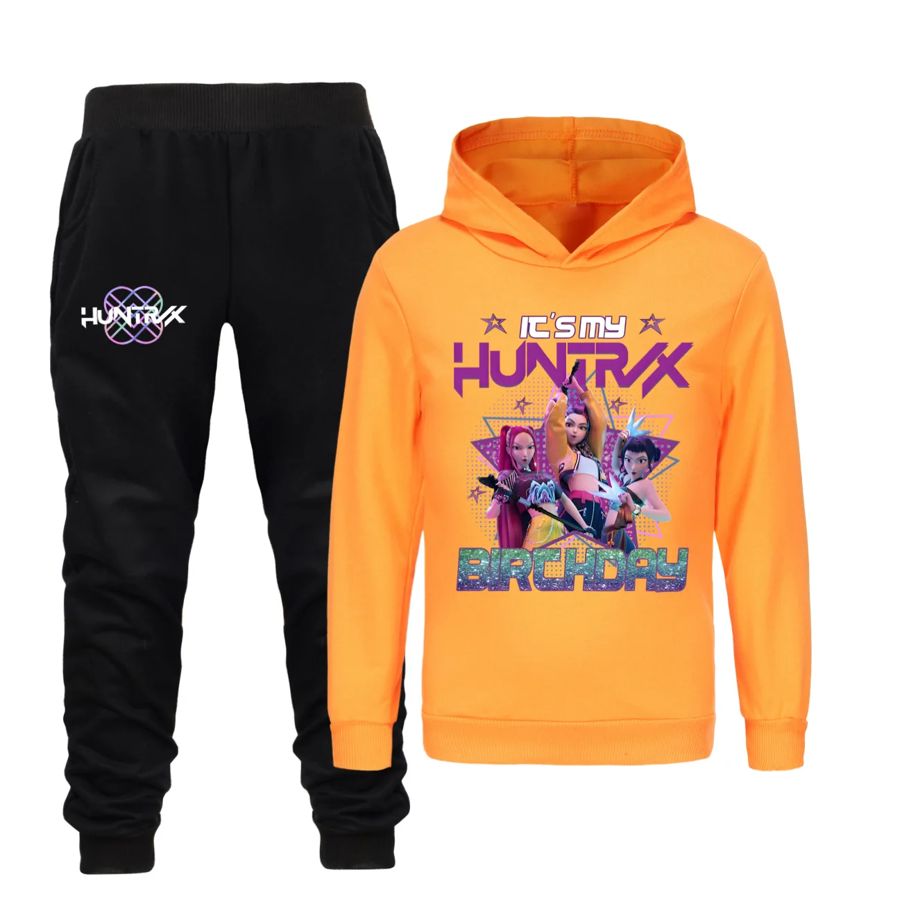 

KPop Demon Hunters Huntrix Kids Hoody Sweatshirt + Jogging Pants 2pcs Sets Boys Hoodies Tops Teenager Girls Casual Outfits