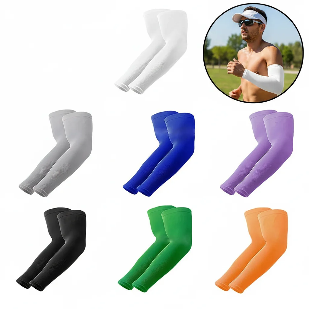 1Pair Unisex Arm Guard Sleeve Warmer Women Men Sports Sleeves Sun UV Protection Hand Cover Support Running Fishing Cycling Ski