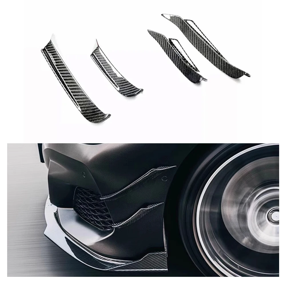 NEW For BMW 8 Series G14 G15 High Quality True Dry Carbon Fiber Front Bumper Canards  Body Kits Trim Decoration Car Spoiler