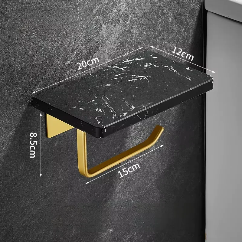Wall Mounted Marble Toilet Paper Holder Bathroom Tissue Storage Rack Modern Design for Home Decor Accessories Modern Bathroom
